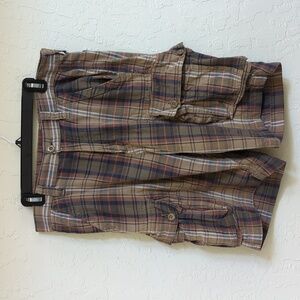 3/$20🌟 U.S. Polo Assn. Tan Plaid Cargo Shorts Size 33